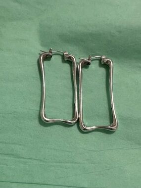 RLM studio Robert  Lee morris Sterling silver 925 rectangle Hoop Earrings